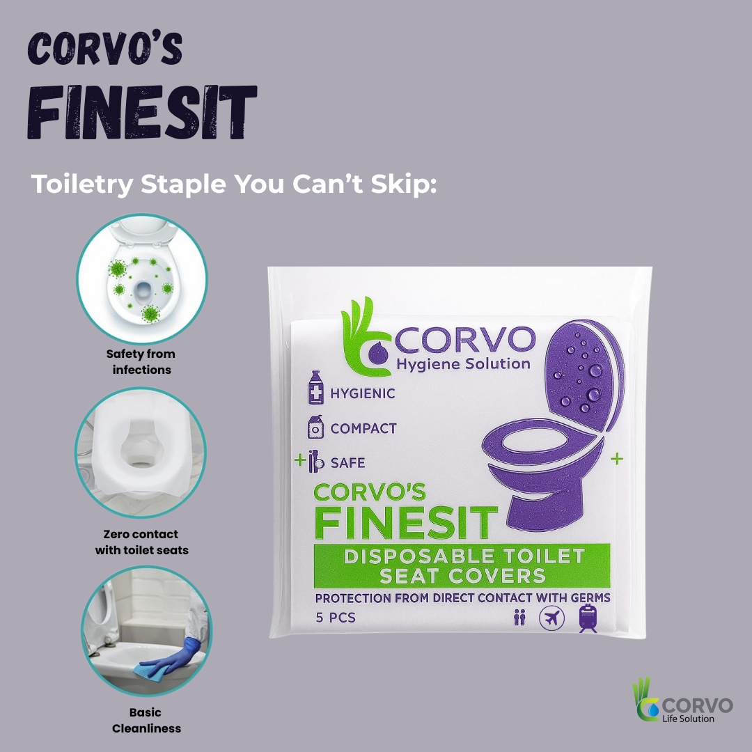 Finesit Disposable Toilet Seat Covers – Waterproof , Hygienic  & Travel-Friendly  | Public Toilet Protection Sheets