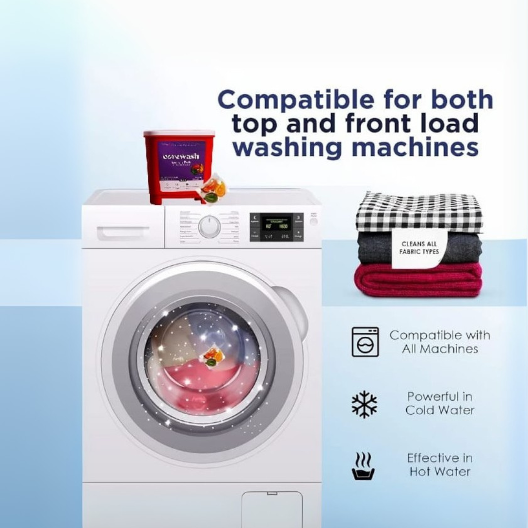 Corewash Laundry Pods – Powerful Stain Removal | 3-in-1 Deep Cleaning Detergent Capsules