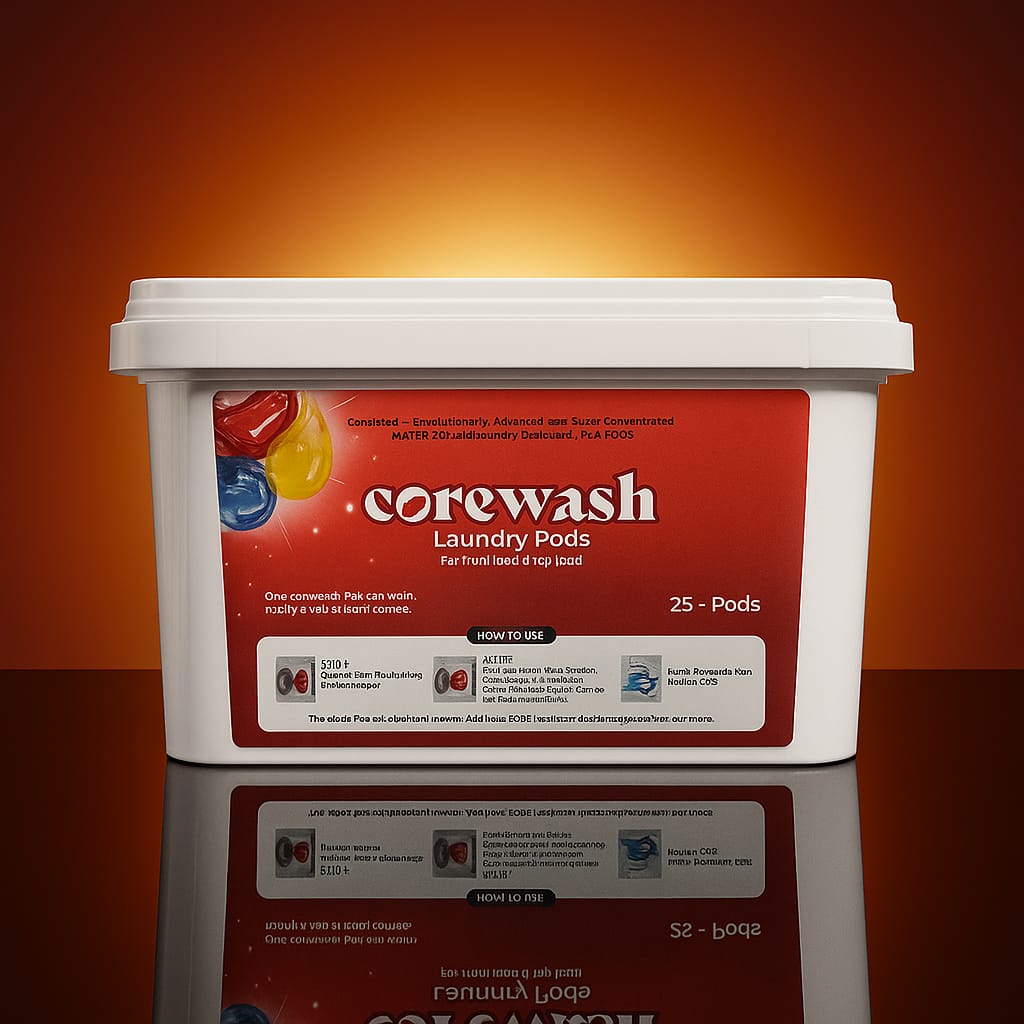 Corewash Laundry Pods – Powerful Stain Removal | 3-in-1 Deep Cleaning Detergent Capsules